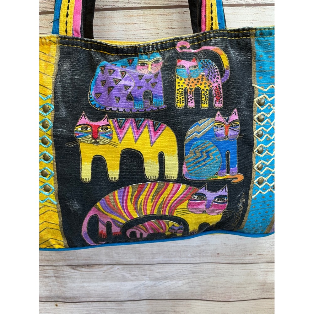 LAUREL BURCH CAT PRINT TOTE BAG - Picture 2 of 12